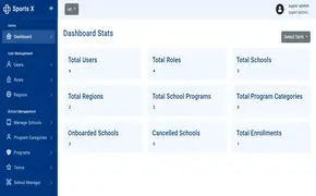 Sports X project interface showcasing sports management software